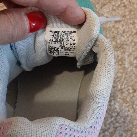 Under Armour Women's Bluish Green and Purple Running Shoes - Picture 5 of 6